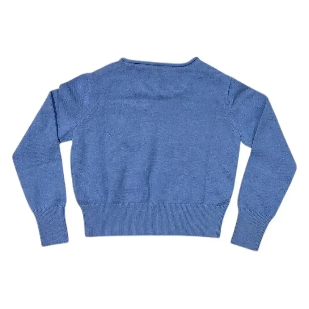 NWOT Gap Kids Girls Spring Blue Butterfly Crew Neck Sweater Youth Medium 7/8